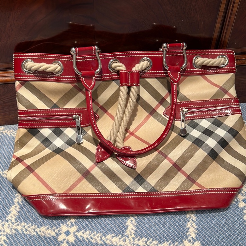 Burberry Nautical Rope Front Zip Large Tote